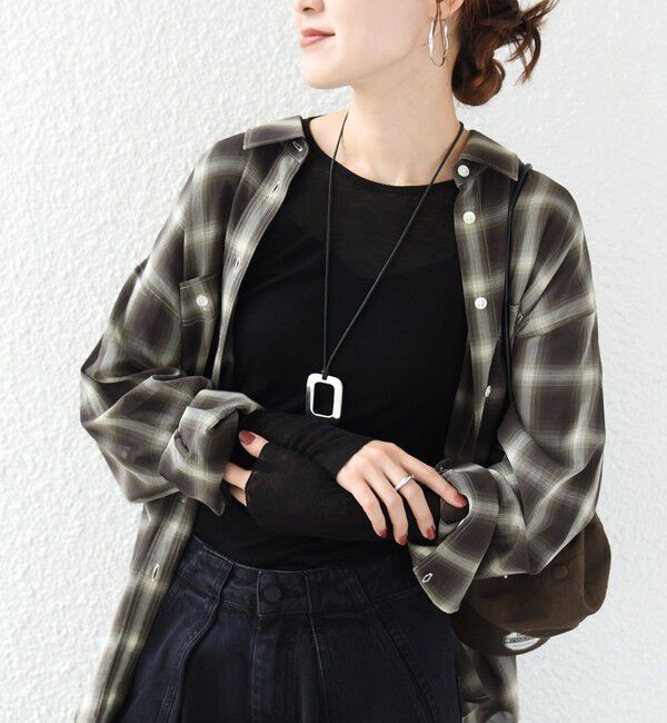 SHIPS for women「《予約》〈手洗い可能〉カシミヤ混 シアー テレコ プルオーバー」|Tシャツ・カットソー|ブラック