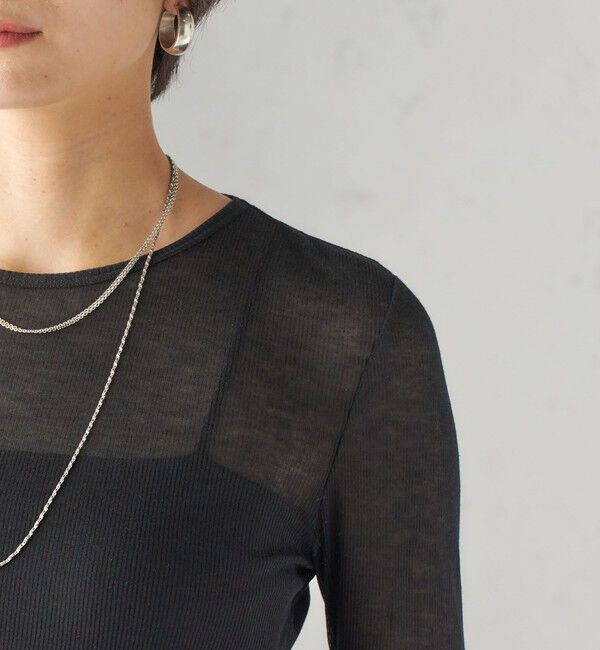 SHIPS for women「《予約》〈手洗い可能〉カシミヤ混 シアー テレコ プルオーバー」|Tシャツ・カットソー|