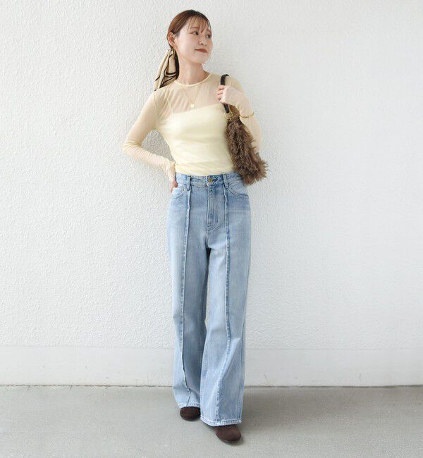 SHIPS for women「《予約》〈手洗い可能〉カシミヤ混 シアー テレコ プルオーバー」|Tシャツ・カットソー|