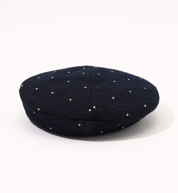 TOMORROWLAND GOODS「MAISON MICHEL New Billy Denim ドットエンブロイダリーベレー」|ハンチング・ベレー帽|