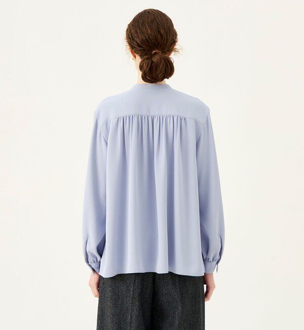 Ballsey「パウダリージョーゼット ヨークギャザーブラウス」|シャツ・ブラウス|