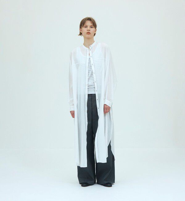 GALERIE VIE「インドコットン バンドカラーシャツワンピース」|ワンピース|