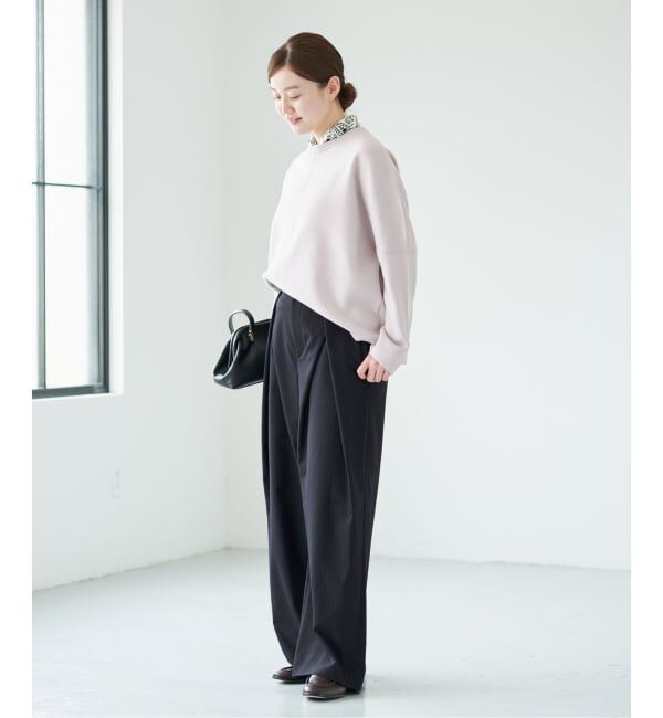 IENA「ウールMIXタックワイドパンツ」|スラックス|