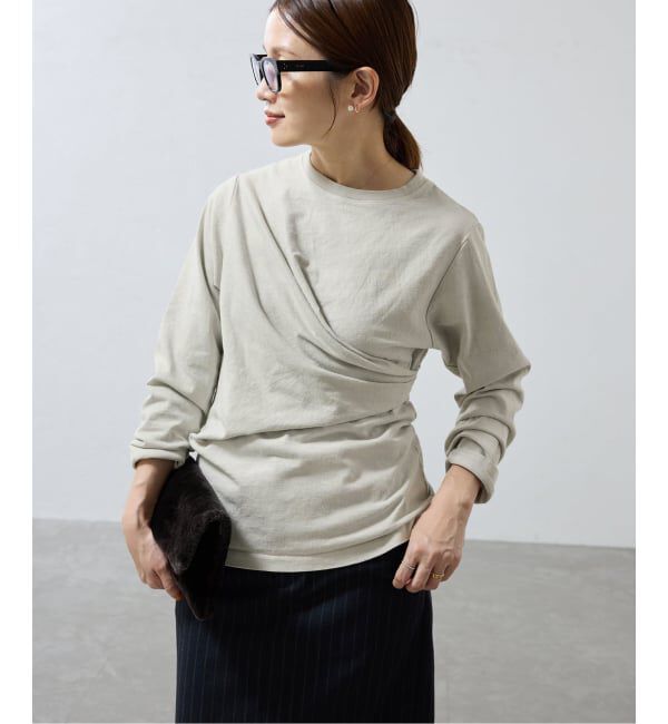 IENA「ywy/ワイワイ 別注 TUCK DRAPE TOPS EX カットソー TUCK DRP VNTG」|Tシャツ・カットソー|