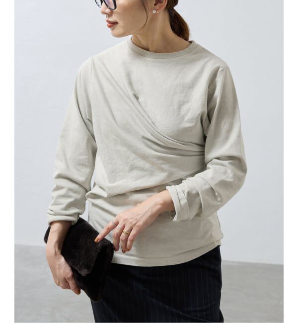 IENA「ywy/ワイワイ 別注 TUCK DRAPE TOPS EX カットソー TUCK DRP VNTG」|Tシャツ・カットソー|ナチュラル
