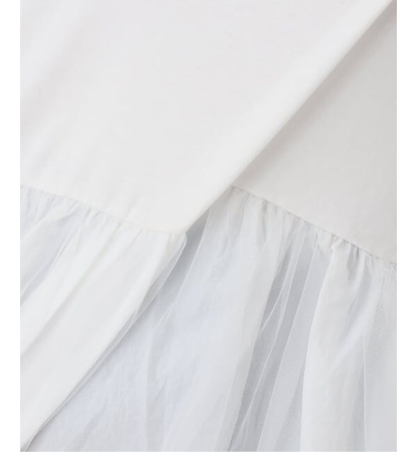 Spick and Span「《一部店舗+WEB限定》チュールコンビフレアプルオーバー」|Tシャツ・カットソー|