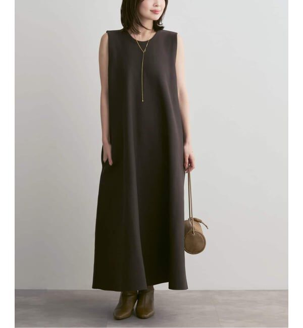 NOBLE「ADAWAS/アダワズ ECO-LIGHT-FLARED 2WAY DRESS」|ワンピース|ブラウン