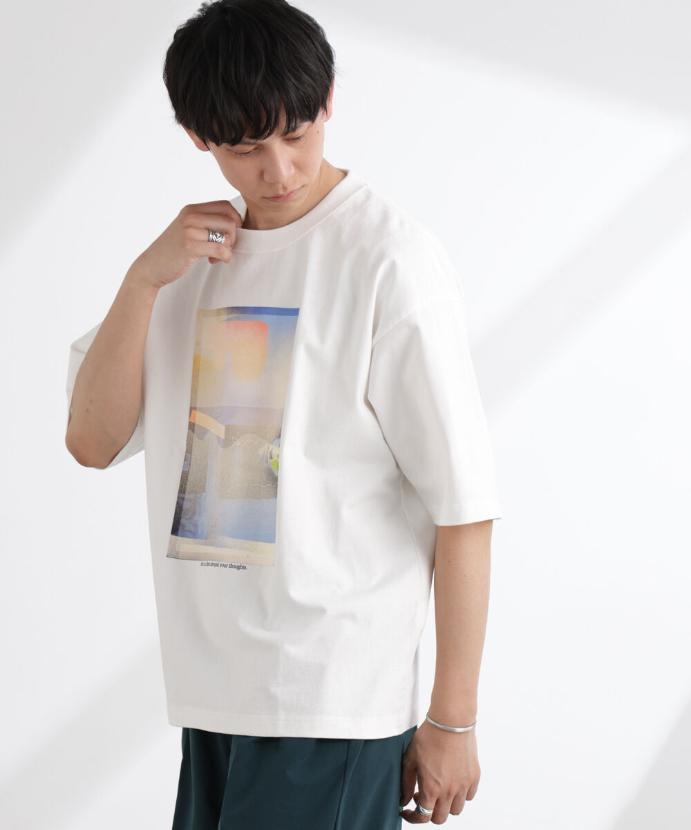 NANO universe「「MOFFISIE」1.0オリジナルプリント Tシャツ 半袖」|Tシャツ・カットソー|
