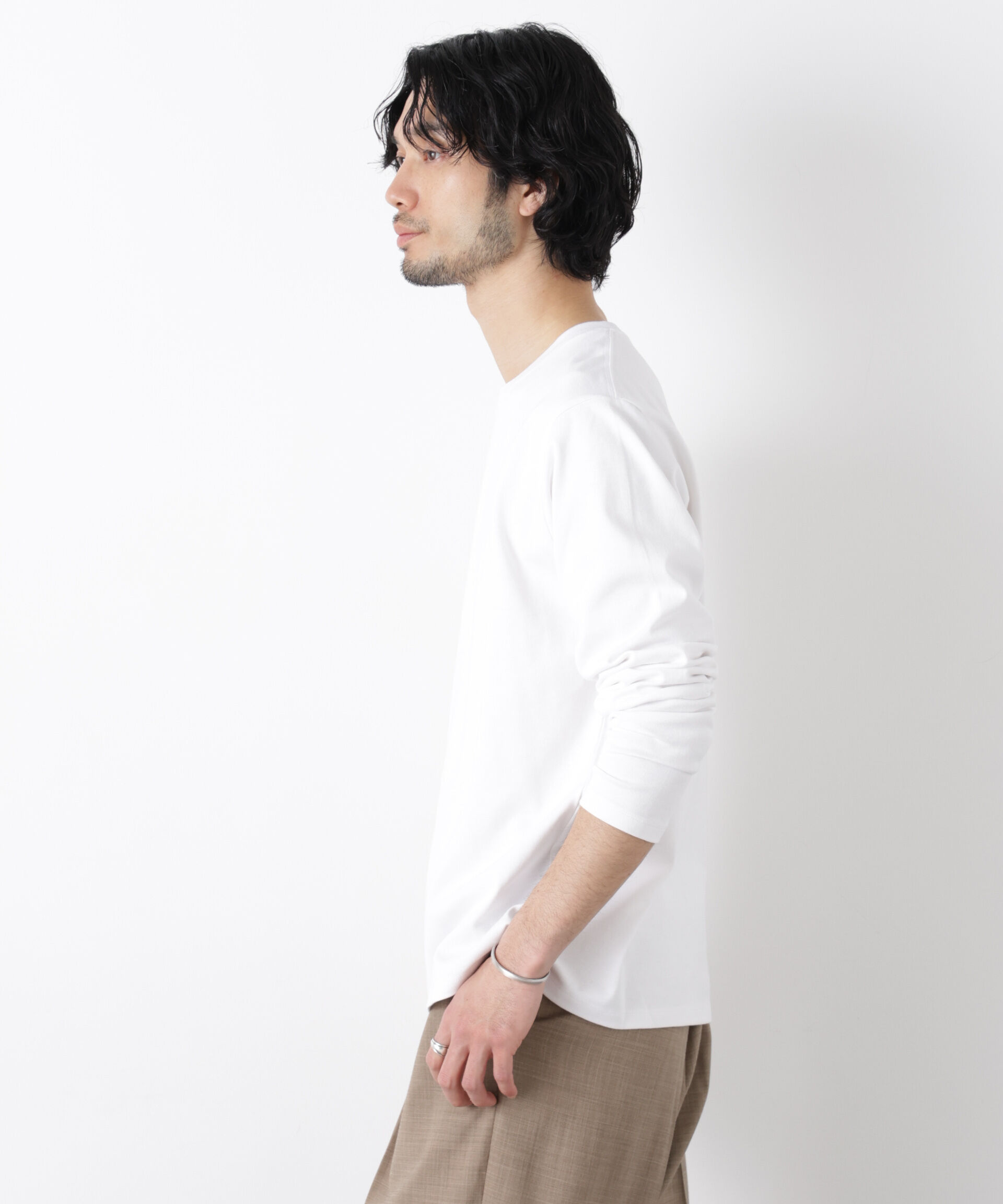 NANO universe「Anti Soaked(R)汗染み防止 クルーネックTシャツ」|Tシャツ・カットソー|ホワイト