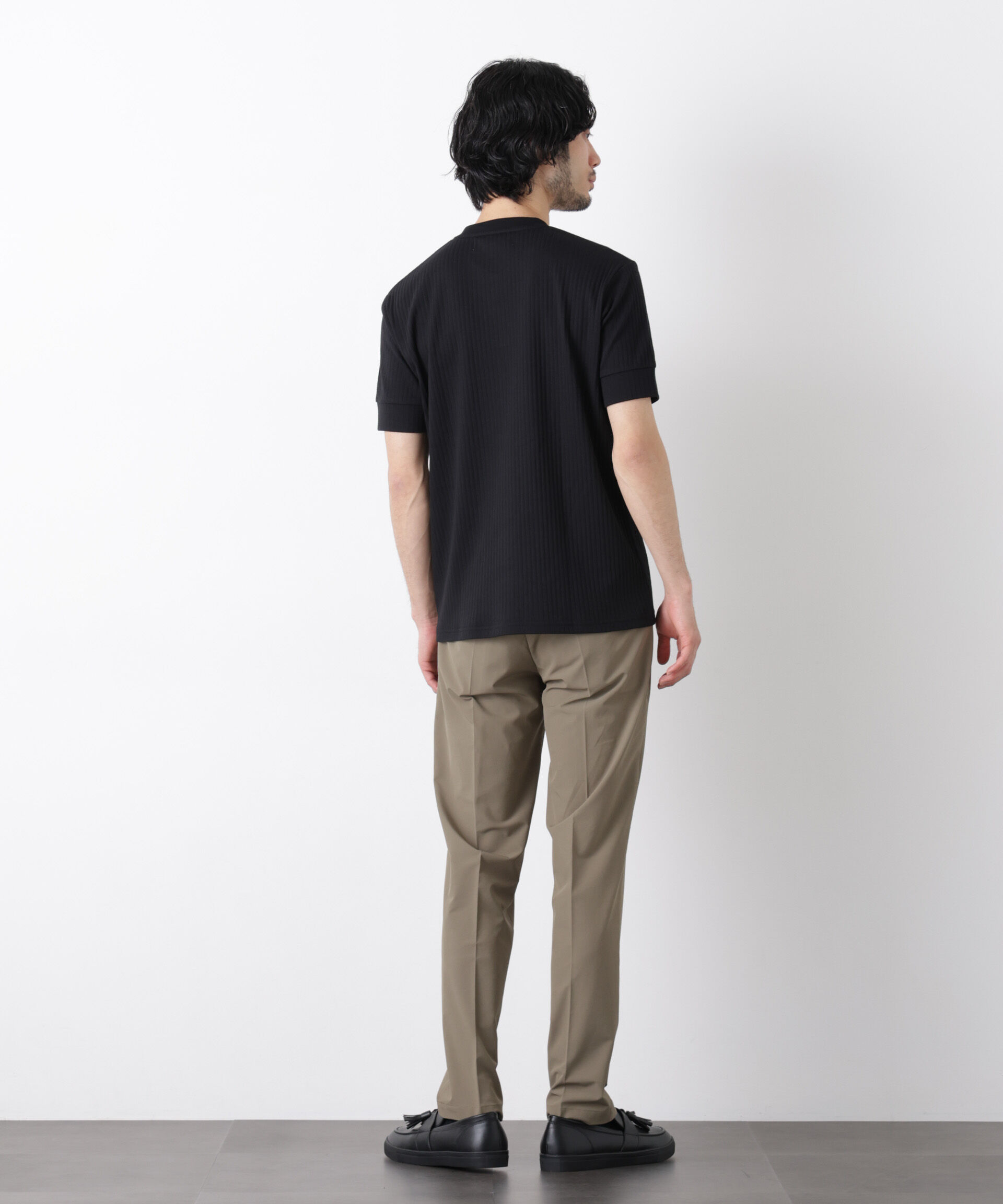 nano･universe「ワイドリブスタンダードヘンリーネックTシャツ 半袖」|Tシャツ・カットソー|