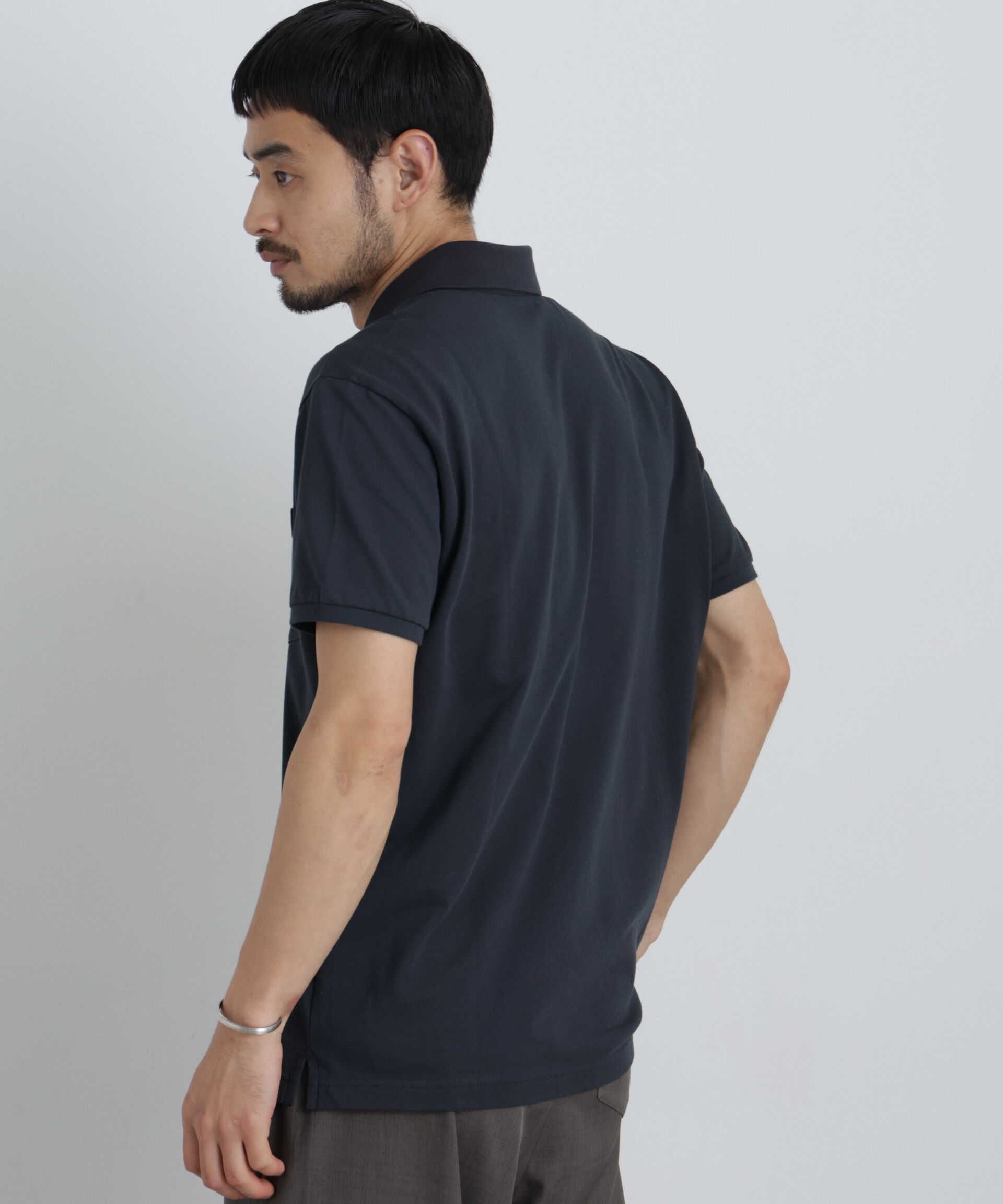 NANO universe「ナノファイン 比翼ポロ 半袖」|Tシャツ・カットソー|