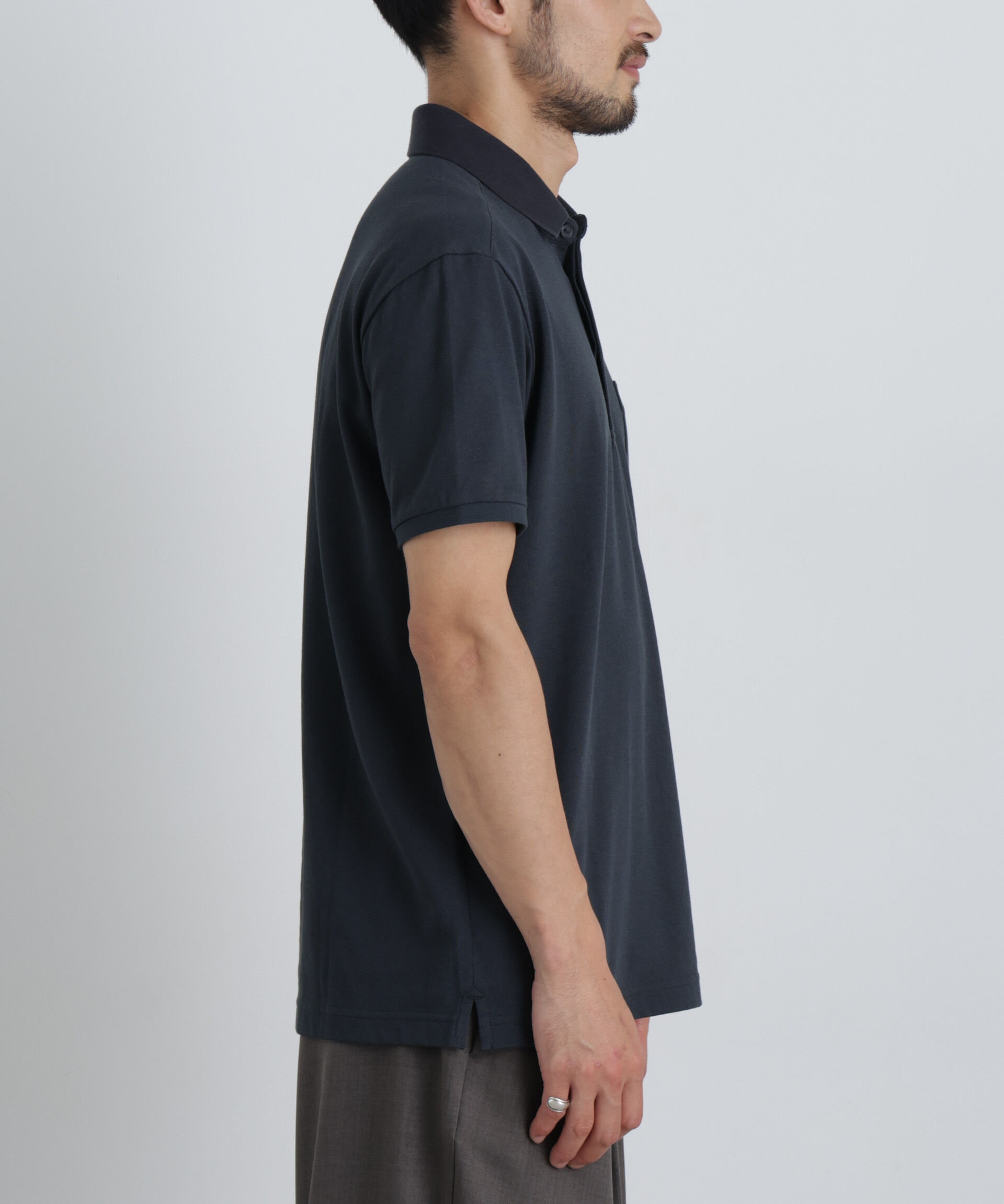 NANO universe「ナノファイン 比翼ポロ 半袖」|Tシャツ・カットソー|