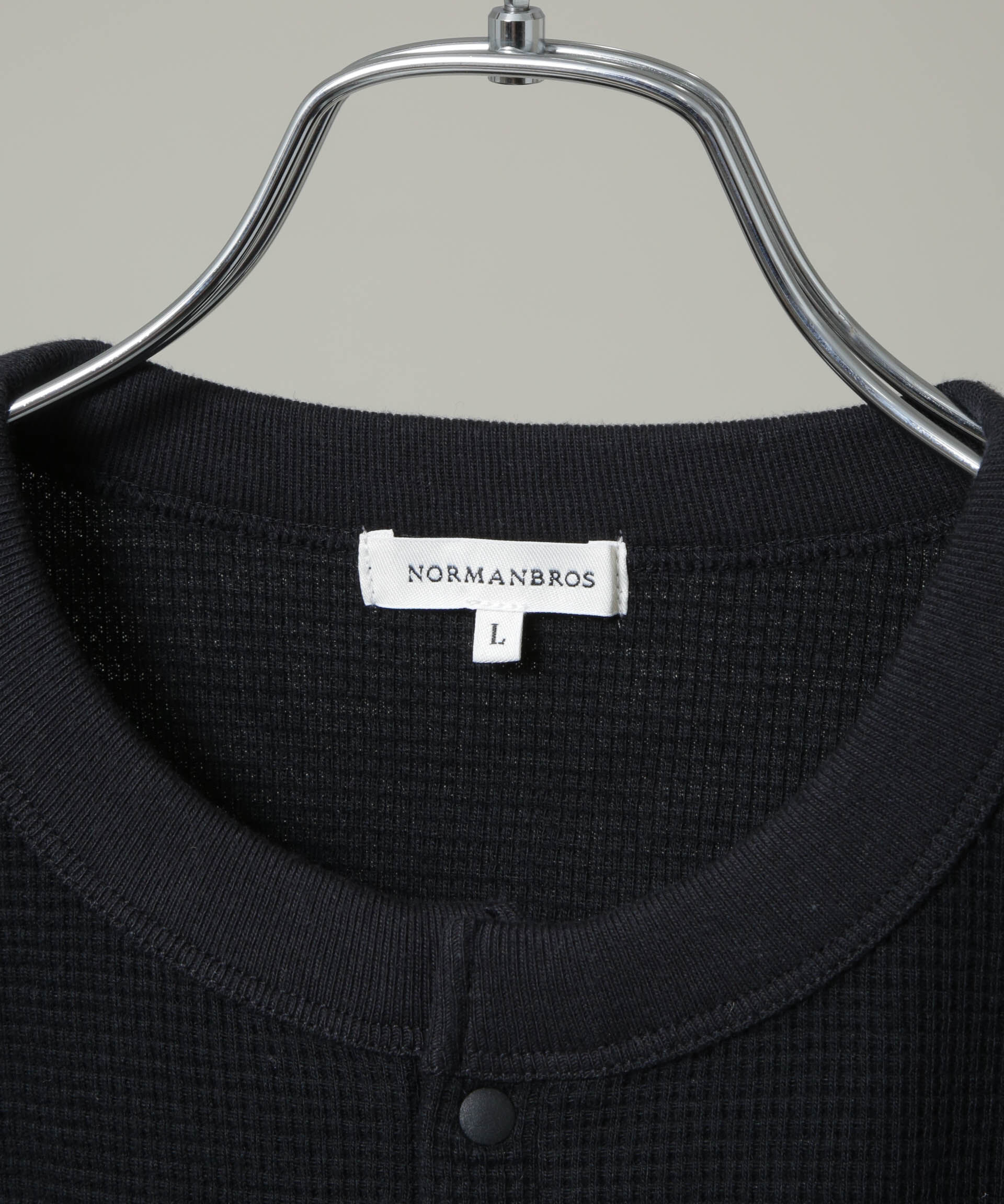 NANO universe「NORMANBROS/ショート丈ワッフルヘンリーネックTシャツ 半袖」|Tシャツ・カットソー|