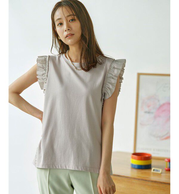 組曲「Jazzy-Jersey フリル袖Ｔシャツ」|Tシャツ・カットソー|