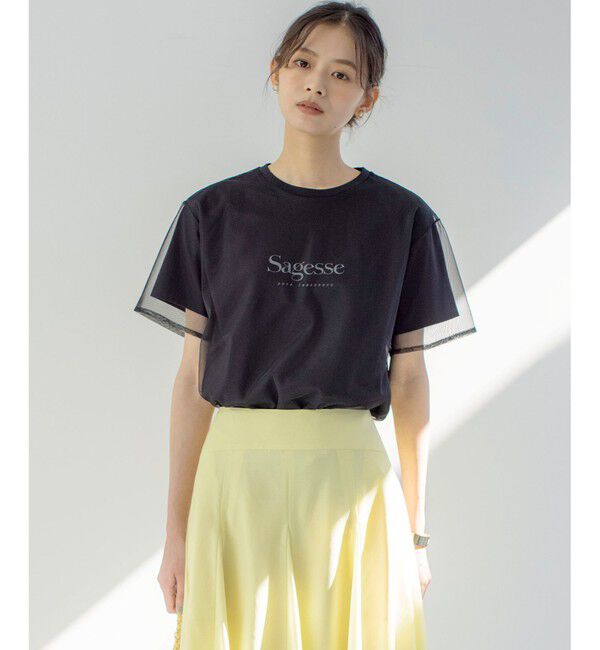 組曲「チュールロゴ Ｔシャツ」|Tシャツ・カットソー|ブラック系