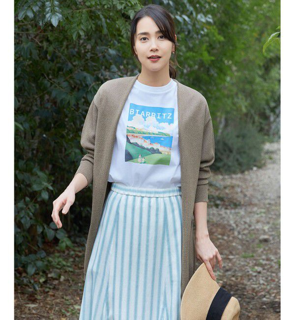 自由区「【洗える】ペーパーブレンドロング カーディガン」|カーディガン|モカ