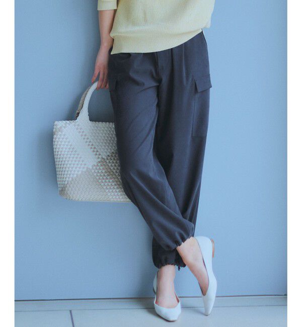 23区「【Oggi4月号掲載/洗える】シルキーストレッチ パラシュートパンツ」|その他|ブラック系