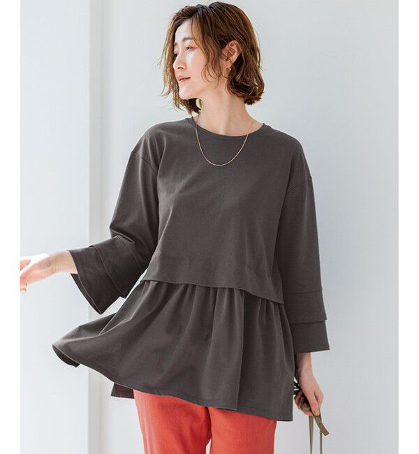 23区「【SLOW/好評につき新色追加】エフォートレス デザインTシャツ」|Tシャツ・カットソー|グレー系