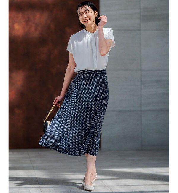 23区「【洗える】バックサテンアムンゼンレユールダイヤプリント スカート」|スカート|