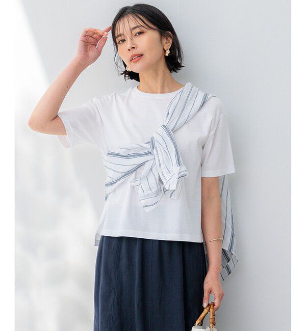 23区「【GLOW8月号掲載/接触冷感】半袖 クロップド IT TEE」|Tシャツ・カットソー|ホワイト系