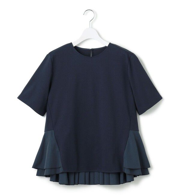 23区「【洗える】コットンポンチコンビジャージー ペプラム カットソー」|Tシャツ・カットソー|