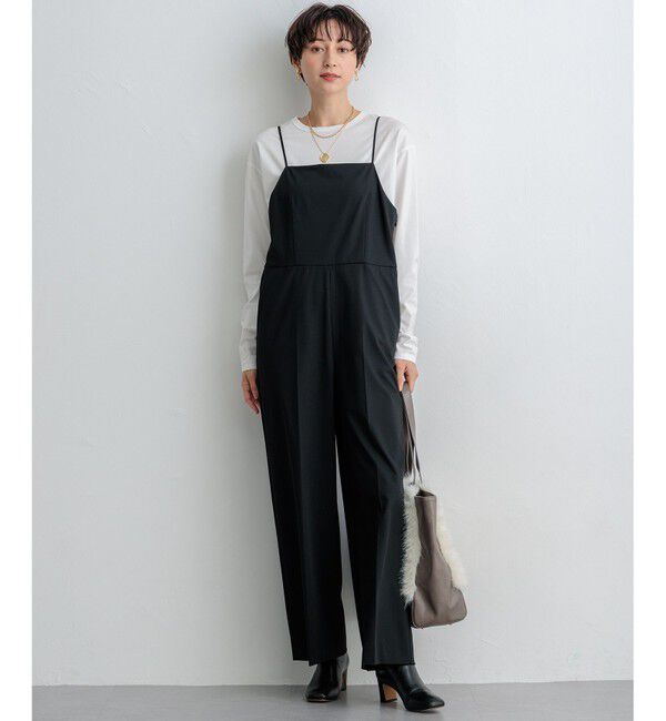 23区「【洗える】ドライ2WAYストレッチ サロペット」|オールインワン|