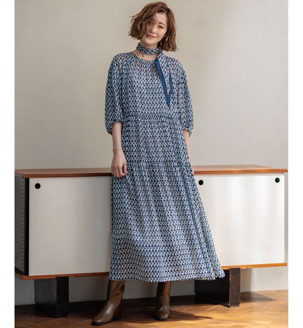 23区「【洗える】Ratti コラージュプリント ワンピース」|ワンピース|