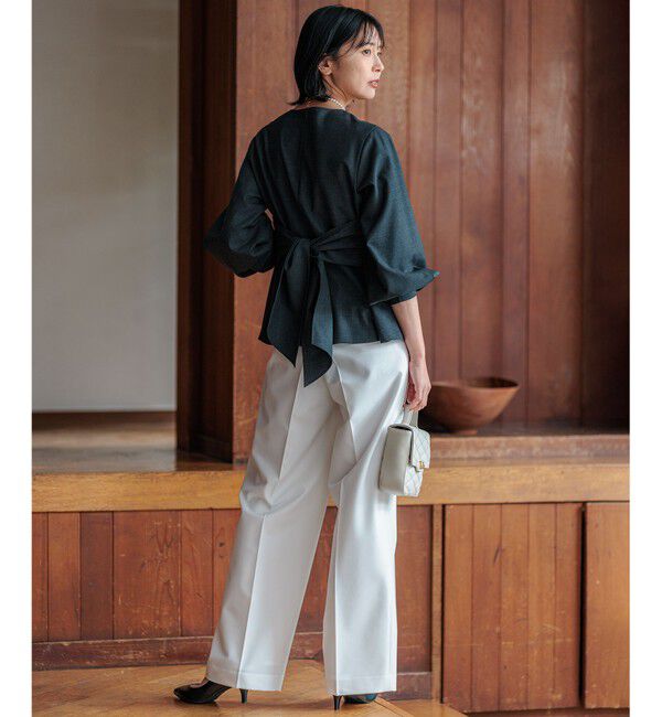 23区「【CLASSY.10月号掲載/洗える】TWマットクロス ペプラム ブラウス」|シャツ・ブラウス|
