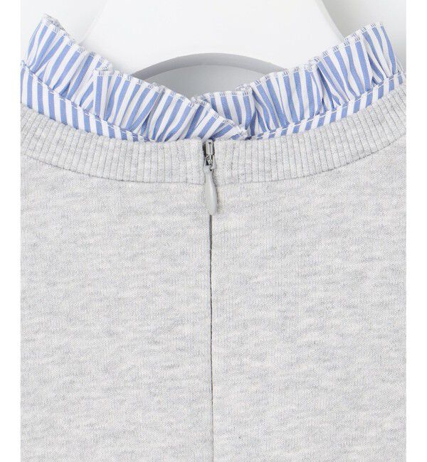 23区「【洗える】クリアコットンテリー ストライプフリル スウェット」|Tシャツ・カットソー|