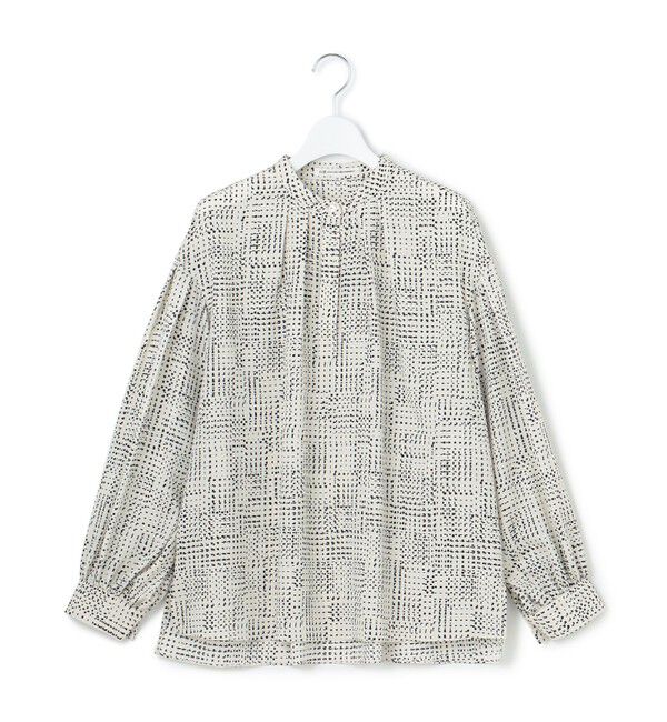 23区「【洗える】モノクロトーンプリント ブラウス」|シャツ・ブラウス|