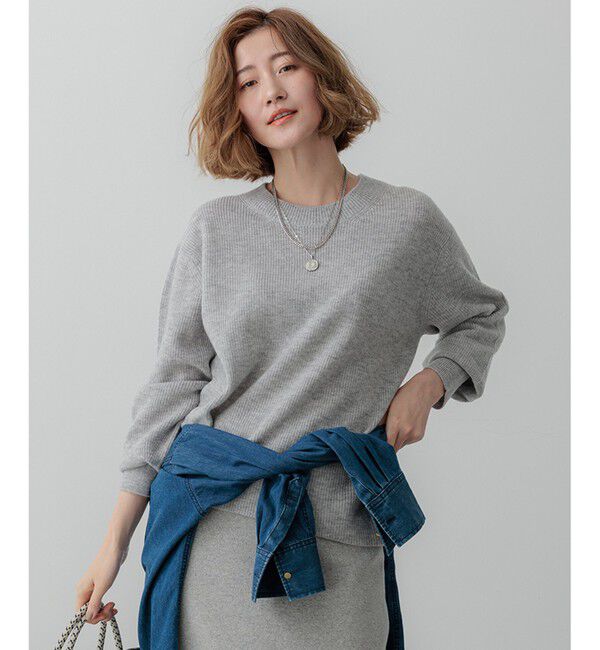 23区「【洗える】ウールカシミヤ クルーネック ニット」|ニット・セーター|ﾗｲﾄｸﾞﾚ