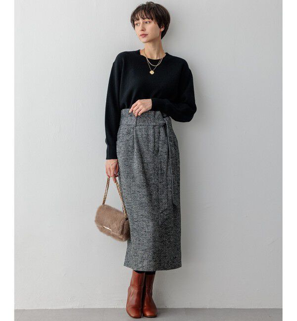 23区「【洗える】ウールカシミヤ クルーネック ニット」|ニット・セーター|
