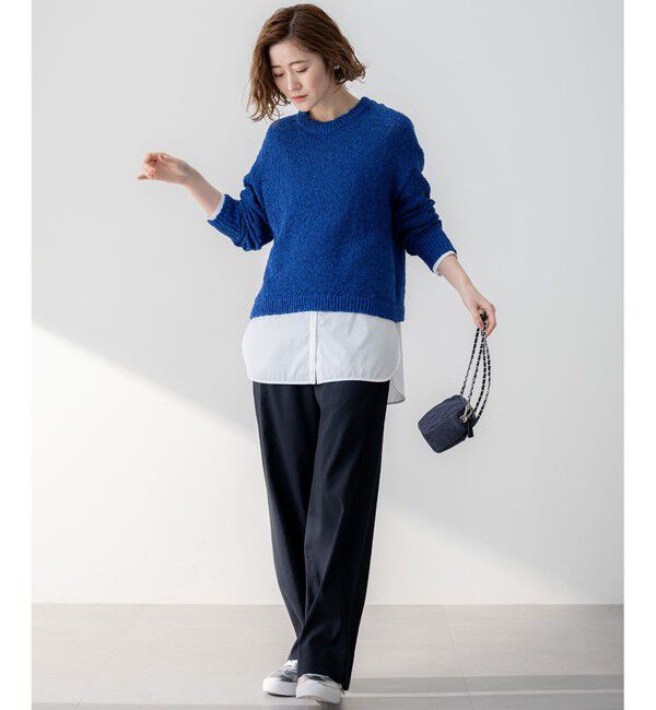 23区「【SLOW/一部店舗限定】リボンヤーン クルーネック ニット」|ニット・セーター|