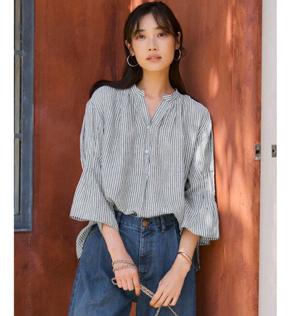 23区「【洗える】LIBECO タックスリーブ シャツ」|シャツ・ブラウス|ﾀﾞｰｸｸﾞ