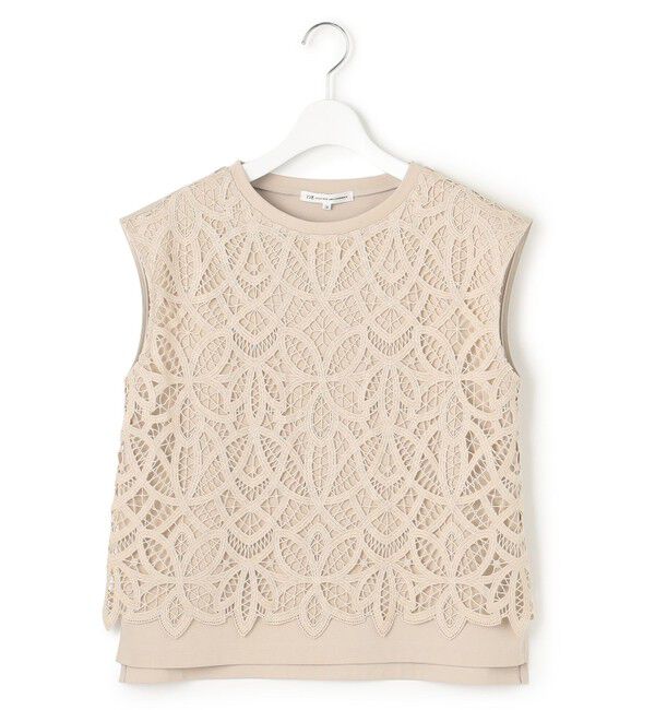23区「【洗える/汗じみ防止加工】エンブロイダリージャージー フレンチスリーブ カットソー」|Tシャツ・カットソー|
