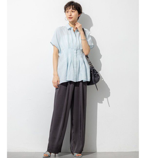23区「【洗える】LIBECOリネン タック デザイン シャツ」|シャツ・ブラウス|