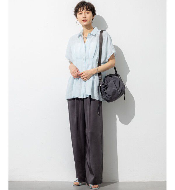 23区「【洗える】LIBECOリネン タック デザイン シャツ」|シャツ・ブラウス|