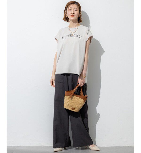 23区「【接触冷感/洗える】BON-PRESAGE ロゴ フレンチスリーブ Tシャツ」|Tシャツ・カットソー|