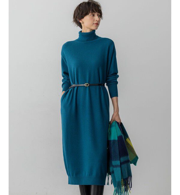23区「【洗える】カシミヤブレンド タートルネック ニットワンピース」|ワンピース|ﾋﾟｰｺｯｸ
