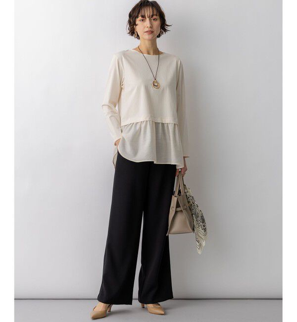 23区「ナチュラルコットンベア シアードッキング カットソー」|Tシャツ・カットソー|