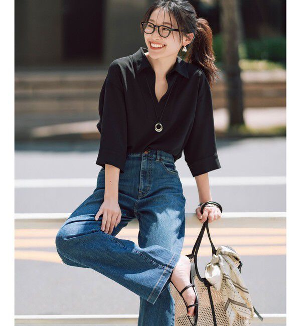 23区「【CLASSY.掲載】ストレッチジョーゼット スキッパー ブラウス」|シャツ・ブラウス|