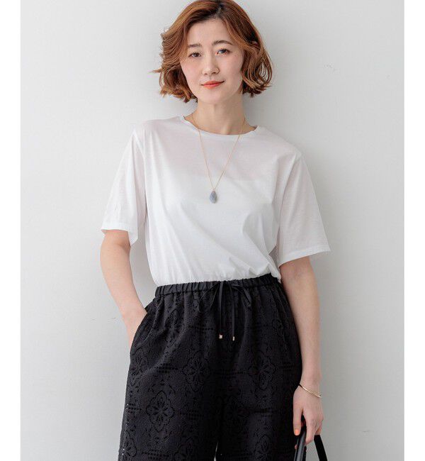 23区「【見上愛さん着用/CanCam掲載】シアーコンフォート クルーネック Tシャツ」|Tシャツ・カットソー|ホワイト系