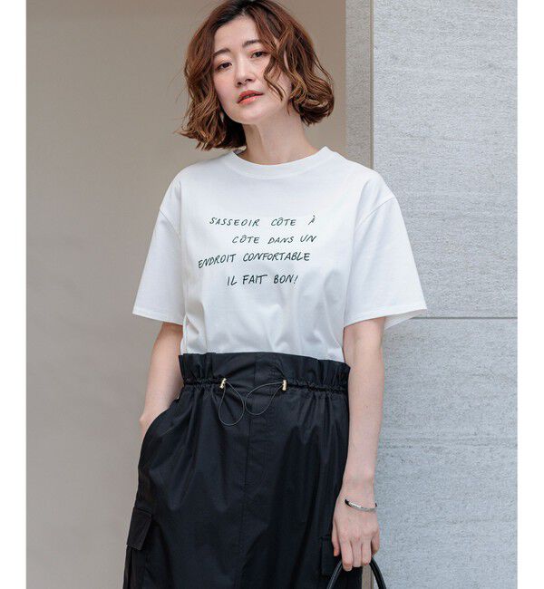 23区「リラクシーシルエット メッセージ ロゴTシャツ」|Tシャツ・カットソー|ホワイト系