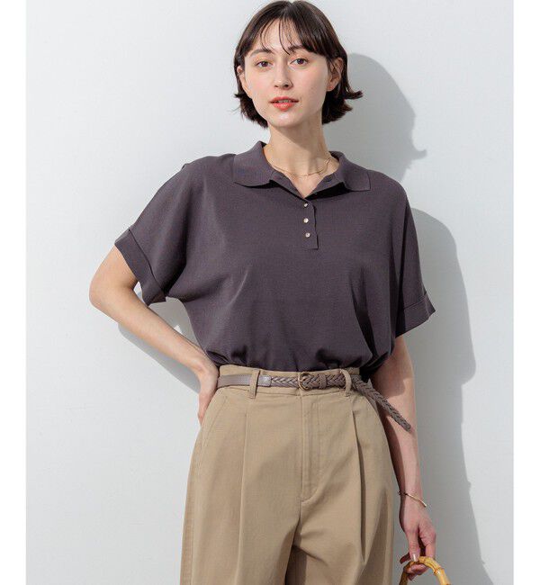 23区「【見上愛さんコラボカラー】リラクシー ポロニット」|ニット・セーター|ﾀﾞｰｸﾌﾞ