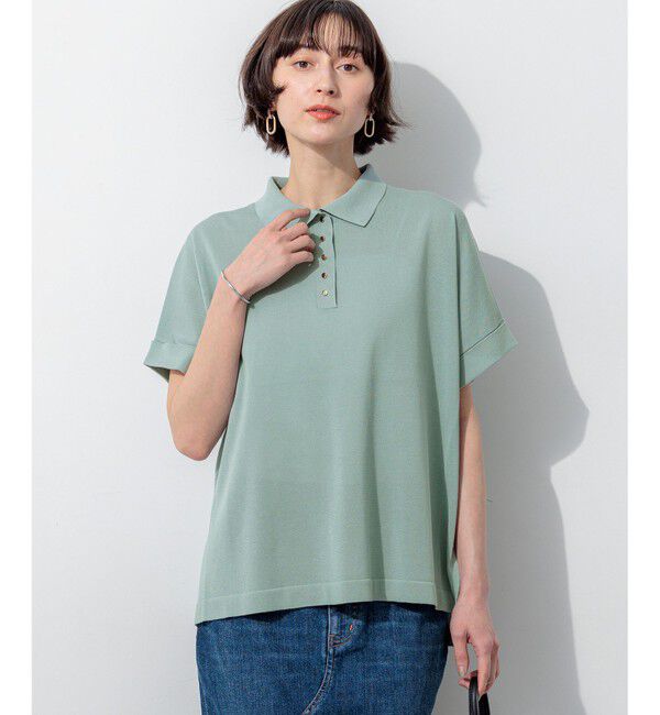 23区「【見上愛さんコラボカラー】リラクシー ポロニット」|ニット・セーター|[見上愛さんｺ