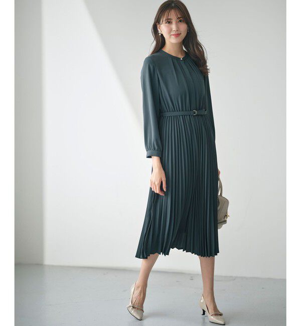ANY SIS「【洗える】スタンドカラープリーツ ワンピース」|ワンピース|