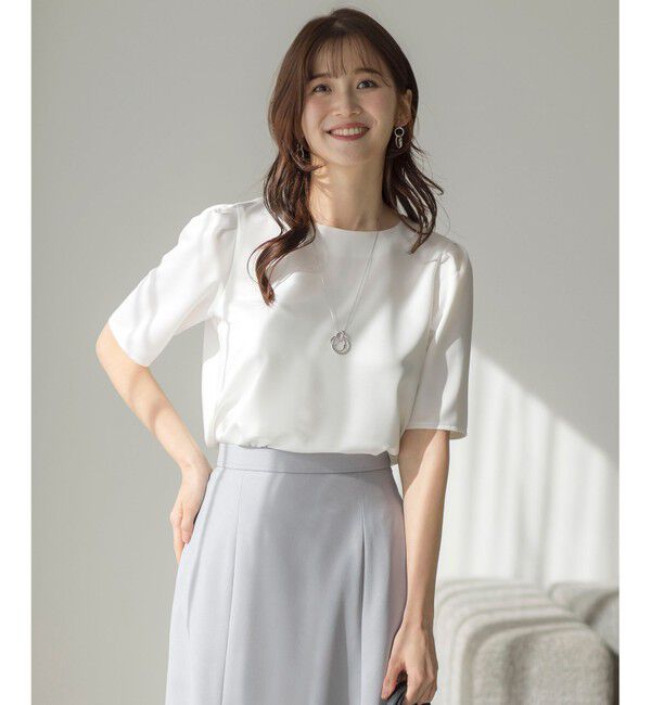 ANY SIS「【洗える】サテン プルオーバー」|Tシャツ・カットソー|オフ