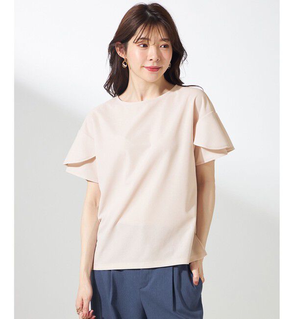 ANY SIS「【前後着用・UVケア・洗える】2WAYジョーゼットジャージーフリル カットソー」|Tシャツ・カットソー|