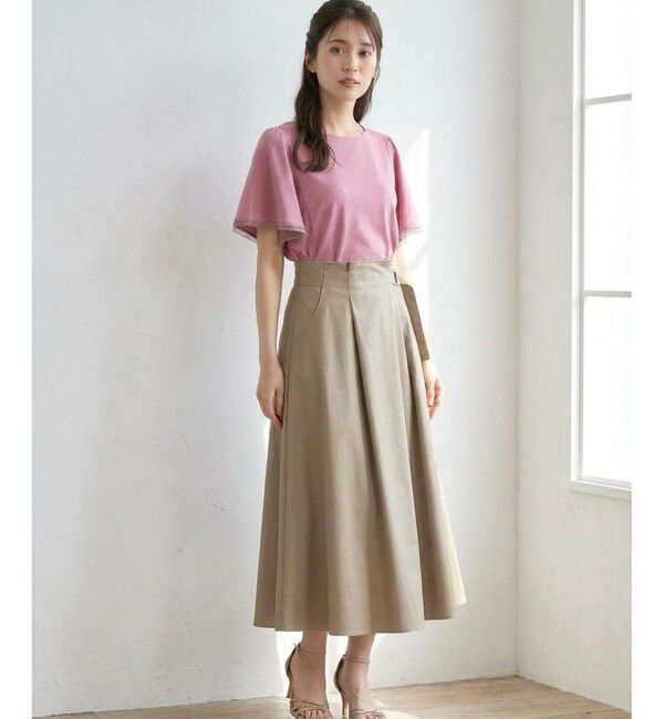 ANY SIS「【接触冷感・UVケア】着映えフリルスリーブ カットソー」|Tシャツ・カットソー|