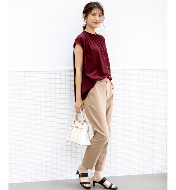ANY SIS「【接触冷感・UVカット・洗える】ハイストレッチスムース2WAY ブラウス」|シャツ・ブラウス|